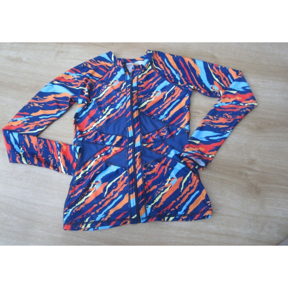 AXESEA Rashguard Women's 4 Long Sleeve Printed Swimsuit Shirt Full Zip UPF 50+